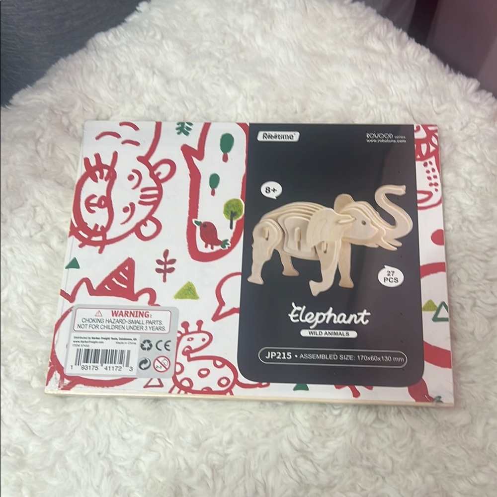 Elephant 3D Puzzle - Natural Wood